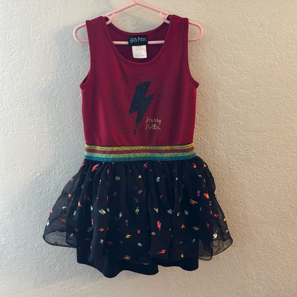 Harry Potter Official Tutu Dress Sequin Lightning Bolt girls size 6/6X